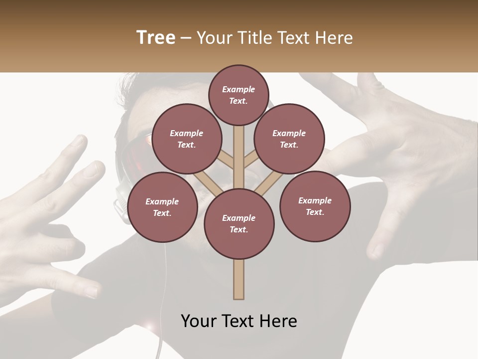 A Man With Headphones And Sunglasses Listening To Music PowerPoint Template