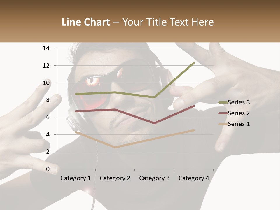 A Man With Headphones And Sunglasses Listening To Music PowerPoint Template