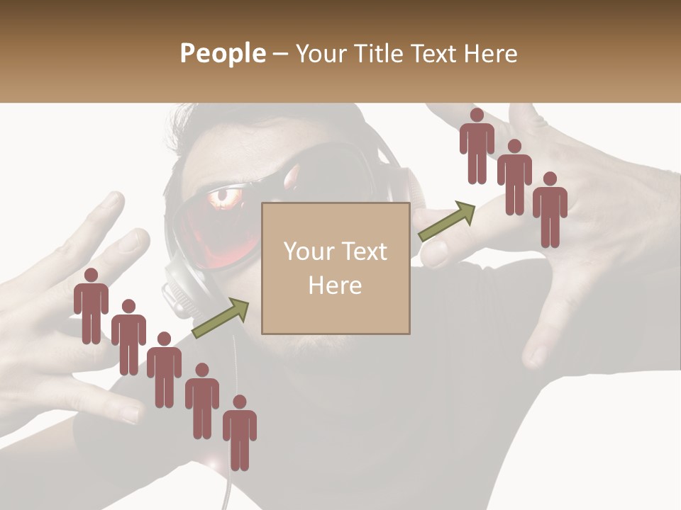 A Man With Headphones And Sunglasses Listening To Music PowerPoint Template