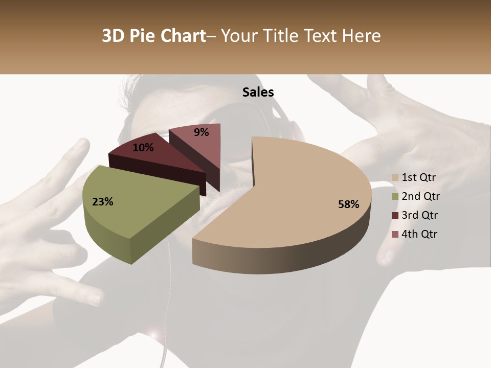 A Man With Headphones And Sunglasses Listening To Music PowerPoint Template