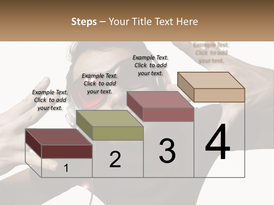 A Man With Headphones And Sunglasses Listening To Music PowerPoint Template