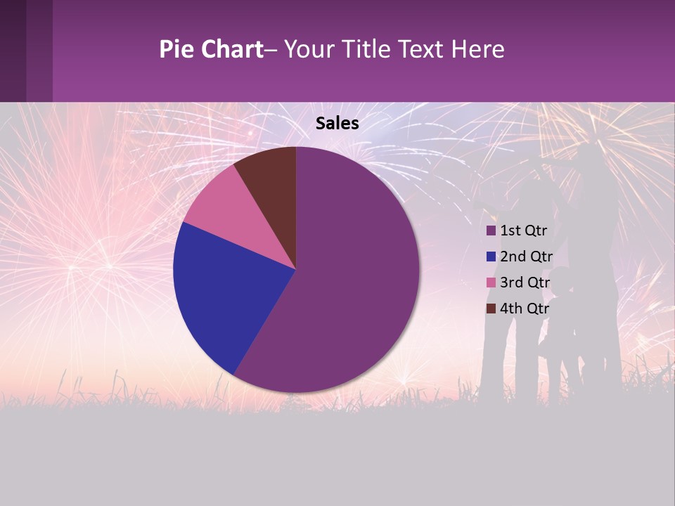 A Group Of People Standing Next To Each Other In Front Of Fireworks PowerPoint Template