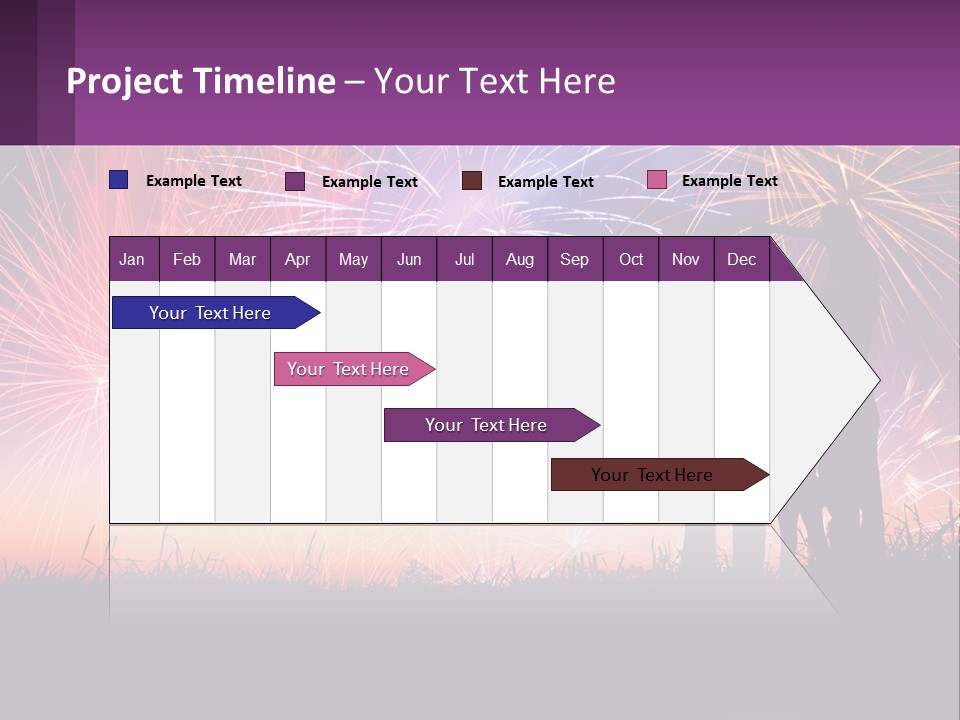 A Group Of People Standing Next To Each Other In Front Of Fireworks PowerPoint Template