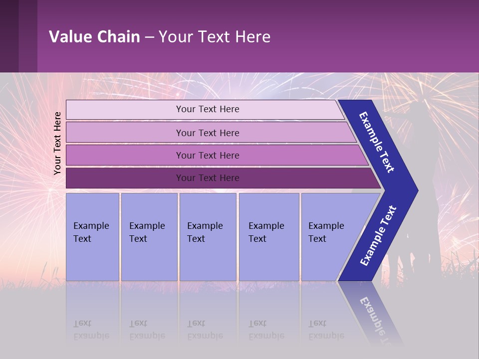 A Group Of People Standing Next To Each Other In Front Of Fireworks PowerPoint Template