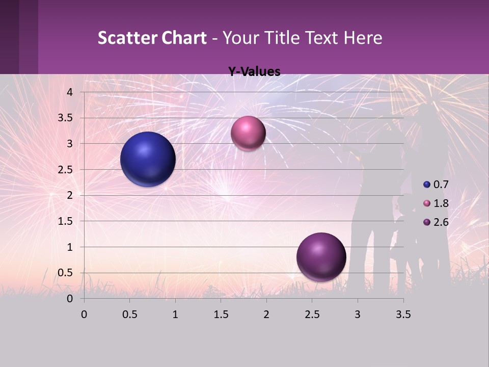 A Group Of People Standing Next To Each Other In Front Of Fireworks PowerPoint Template