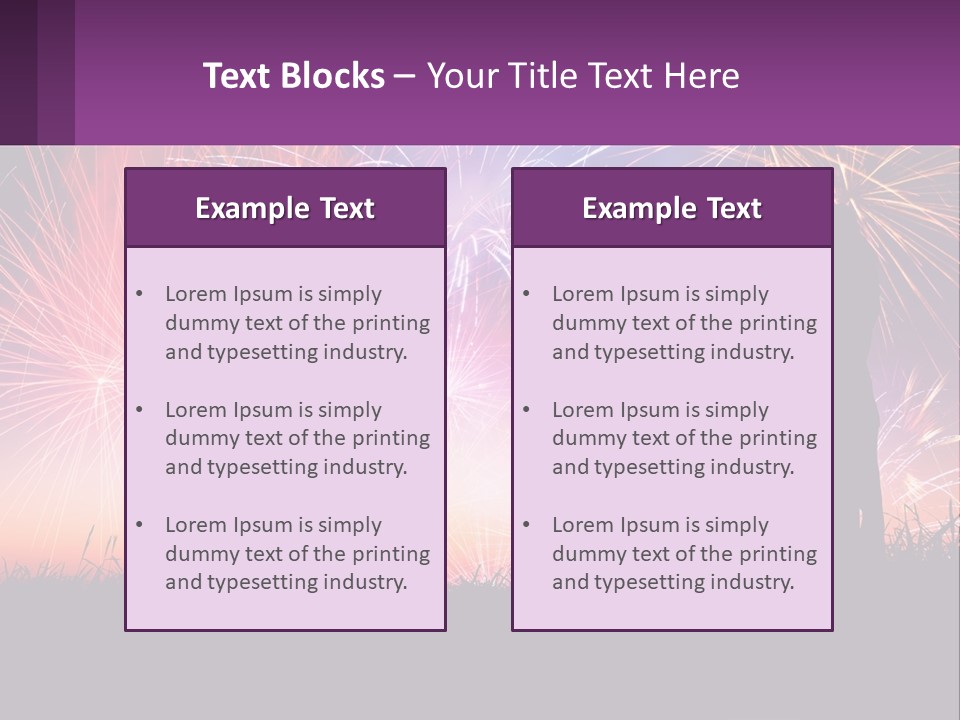 A Group Of People Standing Next To Each Other In Front Of Fireworks PowerPoint Template