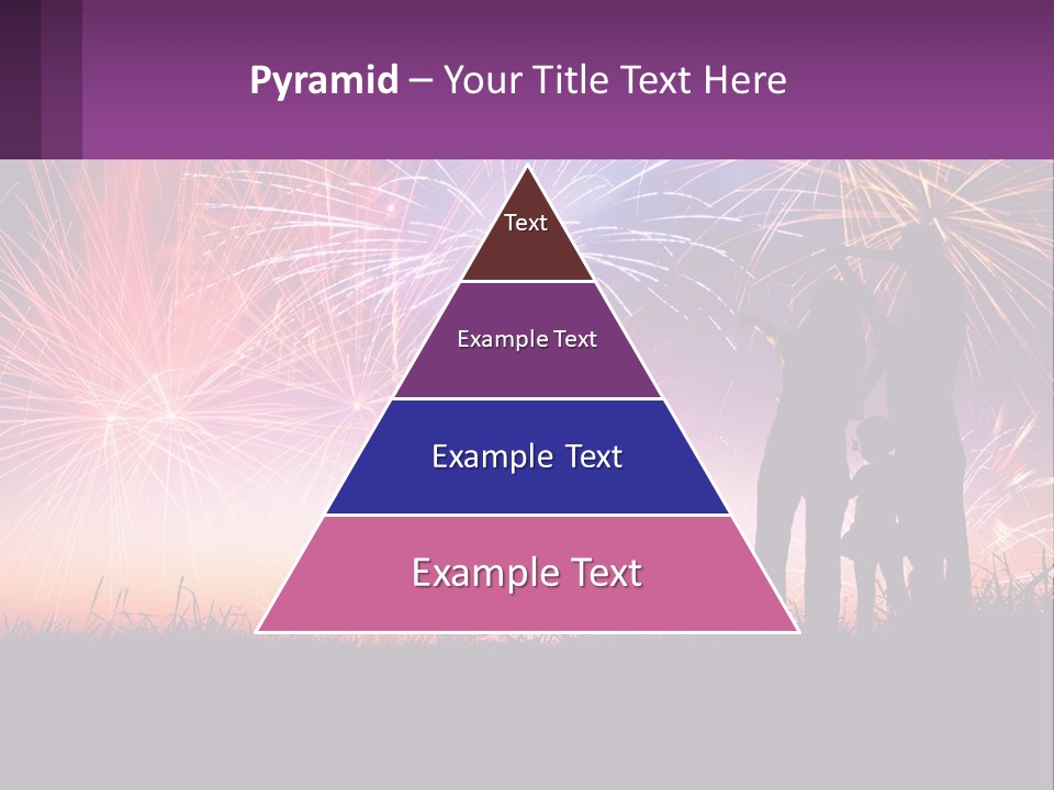 A Group Of People Standing Next To Each Other In Front Of Fireworks PowerPoint Template