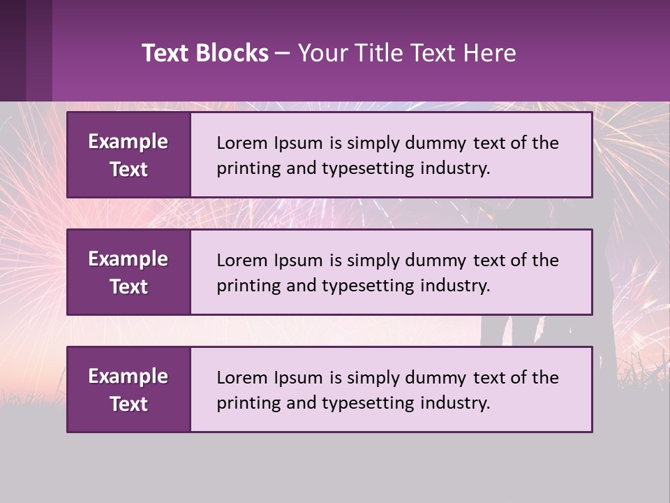 A Group Of People Standing Next To Each Other In Front Of Fireworks PowerPoint Template
