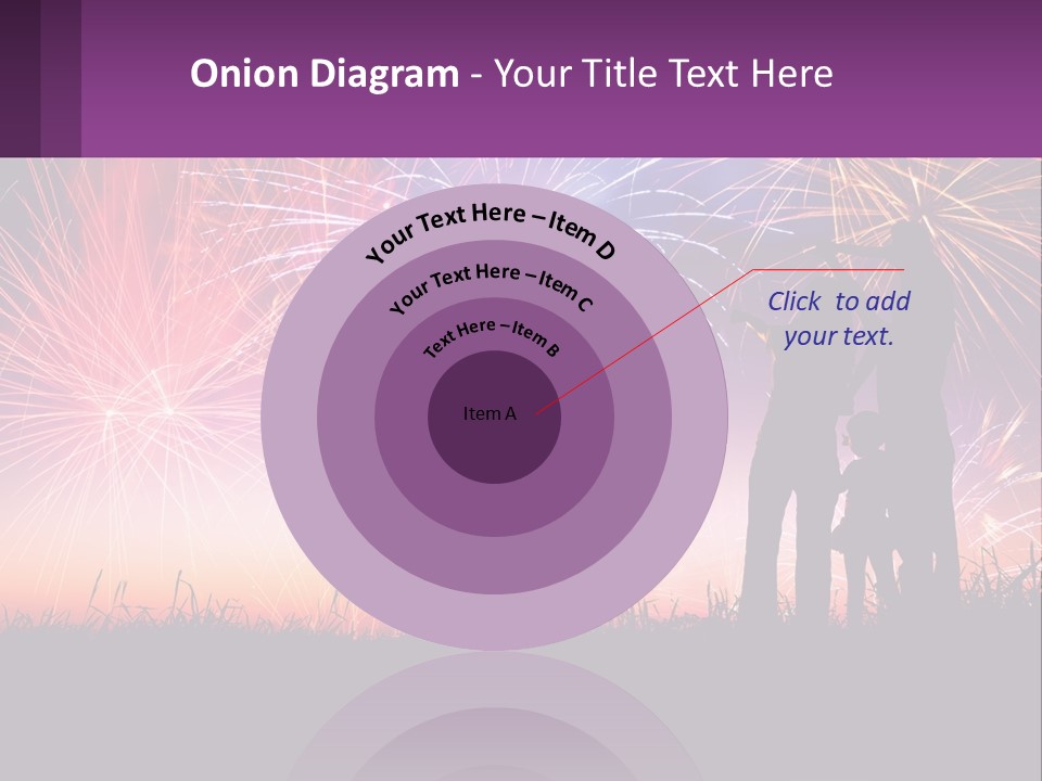 A Group Of People Standing Next To Each Other In Front Of Fireworks PowerPoint Template