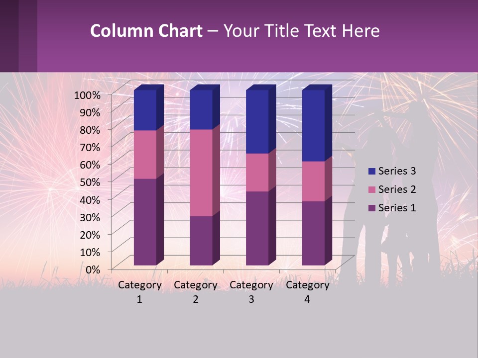 A Group Of People Standing Next To Each Other In Front Of Fireworks PowerPoint Template