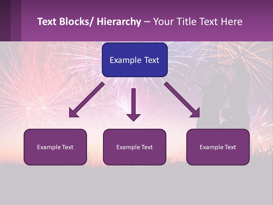 A Group Of People Standing Next To Each Other In Front Of Fireworks PowerPoint Template