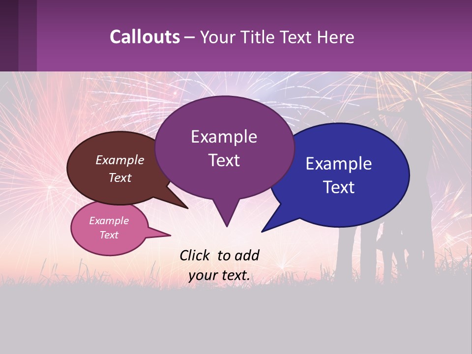 A Group Of People Standing Next To Each Other In Front Of Fireworks PowerPoint Template
