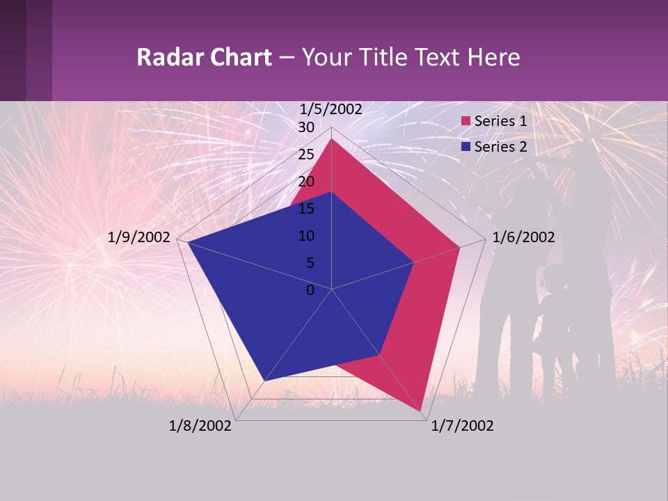 A Group Of People Standing Next To Each Other In Front Of Fireworks PowerPoint Template