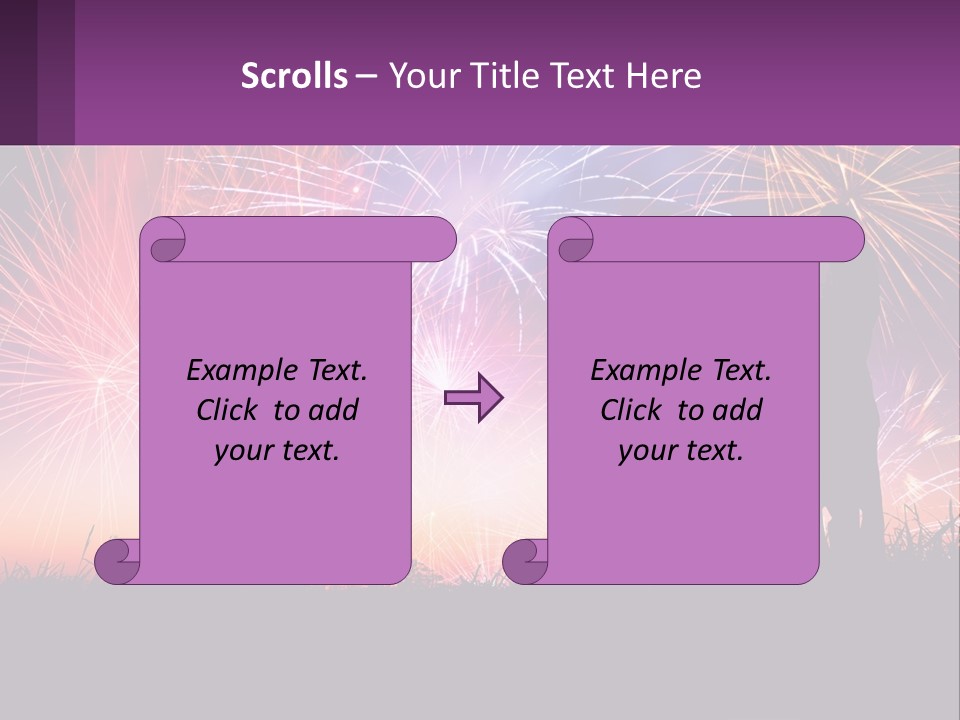 A Group Of People Standing Next To Each Other In Front Of Fireworks PowerPoint Template