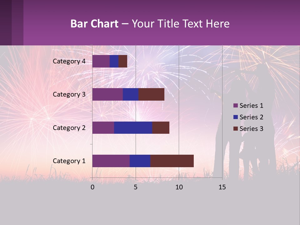 A Group Of People Standing Next To Each Other In Front Of Fireworks PowerPoint Template