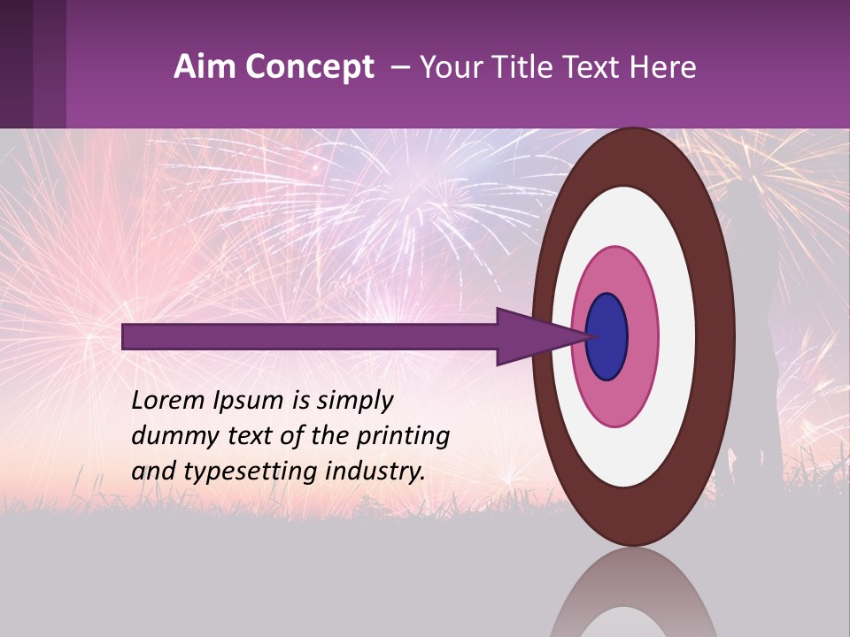 A Group Of People Standing Next To Each Other In Front Of Fireworks PowerPoint Template