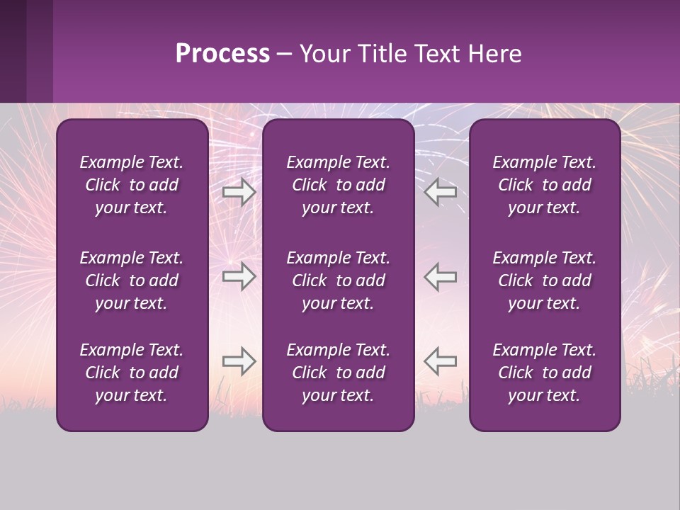 A Group Of People Standing Next To Each Other In Front Of Fireworks PowerPoint Template