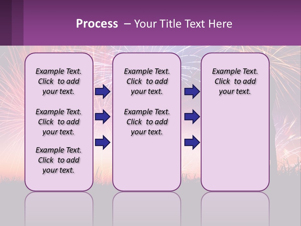 A Group Of People Standing Next To Each Other In Front Of Fireworks PowerPoint Template