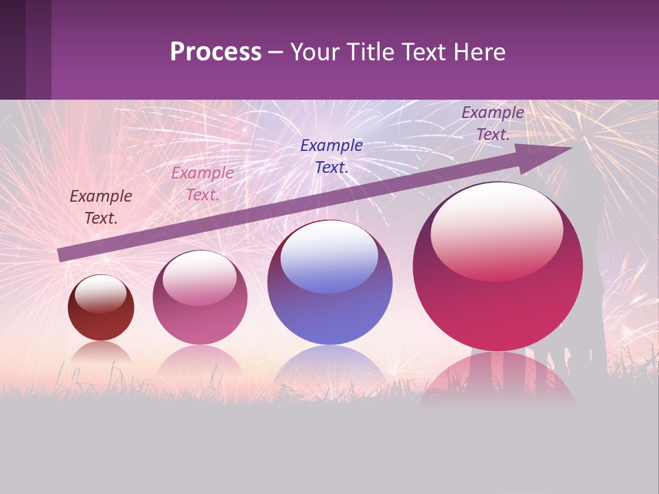 A Group Of People Standing Next To Each Other In Front Of Fireworks PowerPoint Template