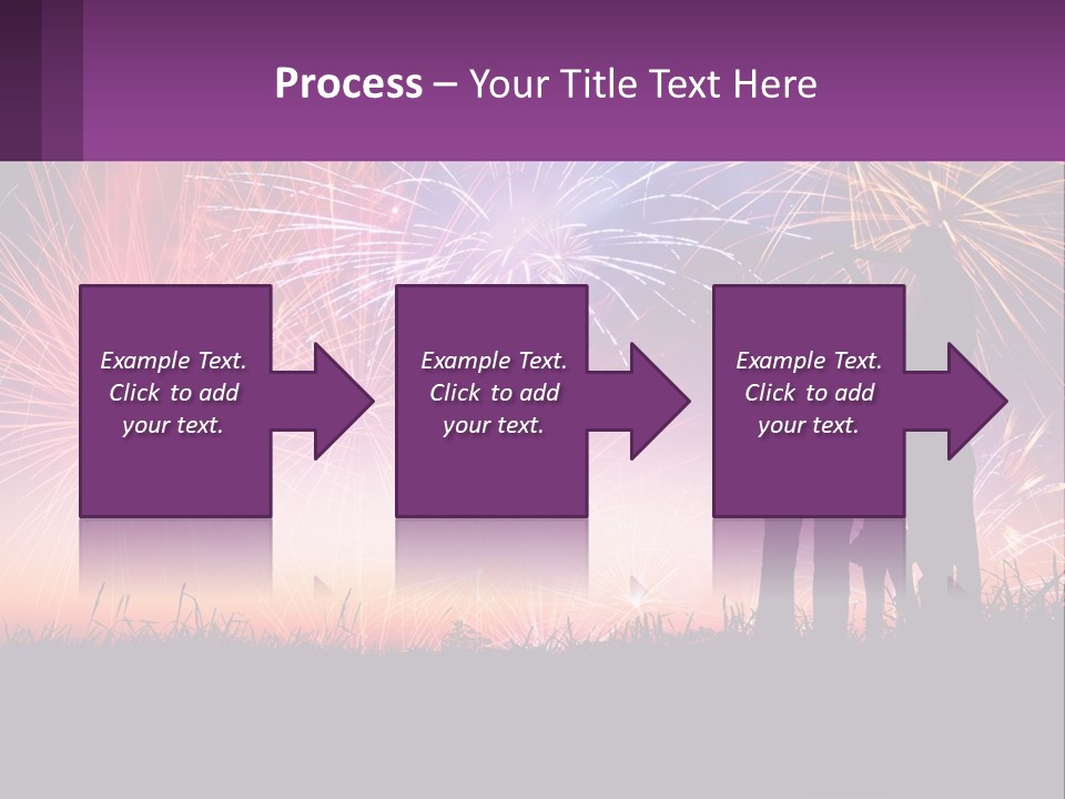 A Group Of People Standing Next To Each Other In Front Of Fireworks PowerPoint Template