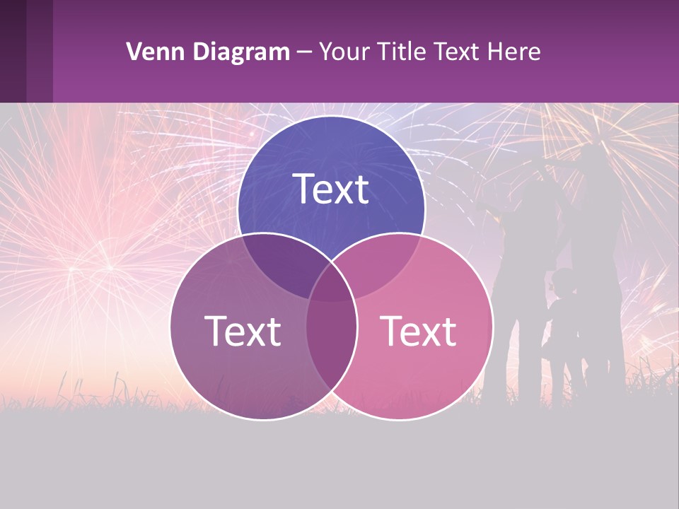 A Group Of People Standing Next To Each Other In Front Of Fireworks PowerPoint Template