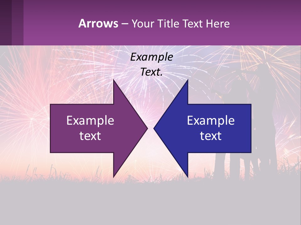 A Group Of People Standing Next To Each Other In Front Of Fireworks PowerPoint Template