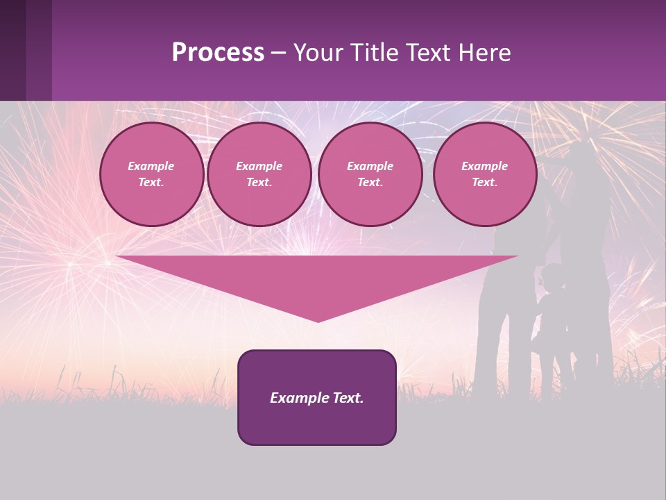 A Group Of People Standing Next To Each Other In Front Of Fireworks PowerPoint Template