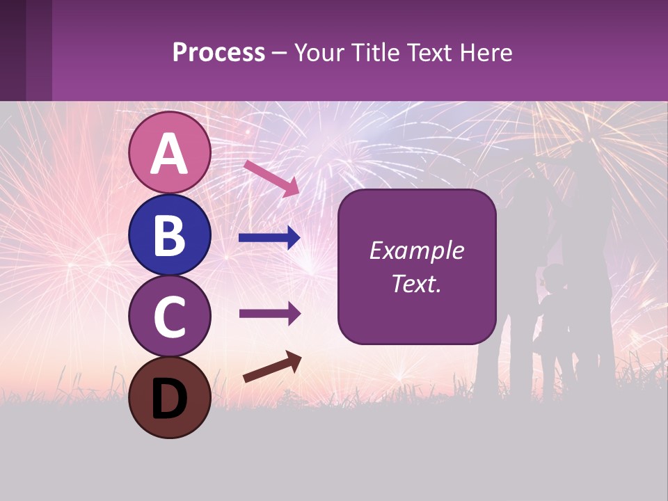 A Group Of People Standing Next To Each Other In Front Of Fireworks PowerPoint Template