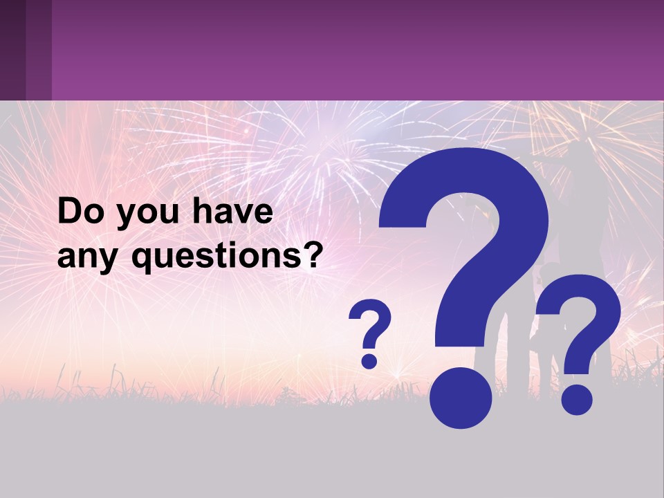 A Group Of People Standing Next To Each Other In Front Of Fireworks PowerPoint Template