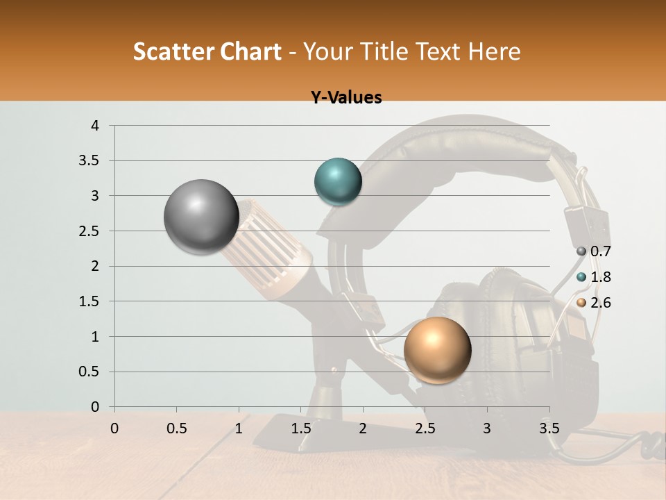 A Microphone And Headphones On A Wooden Table PowerPoint Template