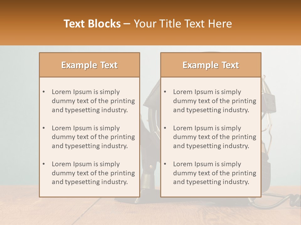A Microphone And Headphones On A Wooden Table PowerPoint Template