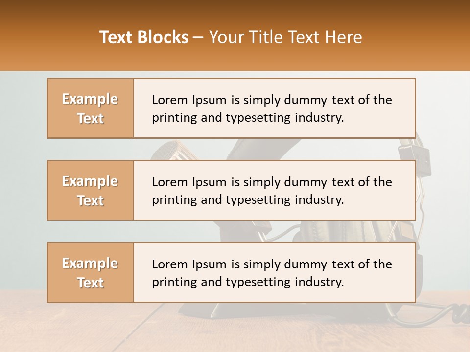 A Microphone And Headphones On A Wooden Table PowerPoint Template