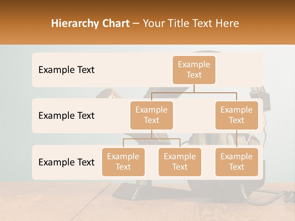 A Microphone And Headphones On A Wooden Table PowerPoint Template