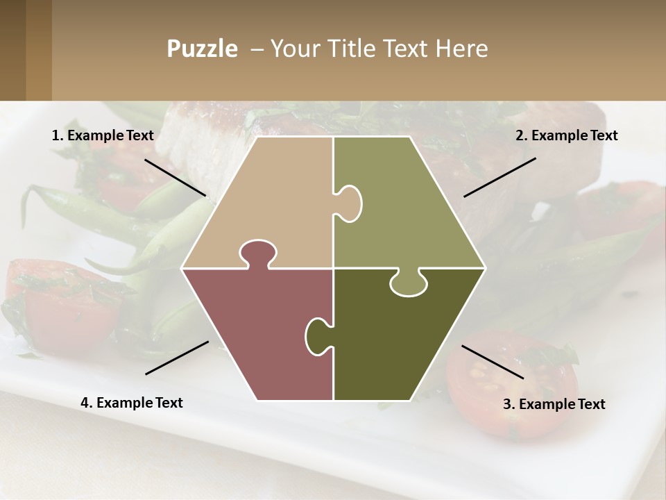 A White Plate Topped With Meat And Veggies PowerPoint Template