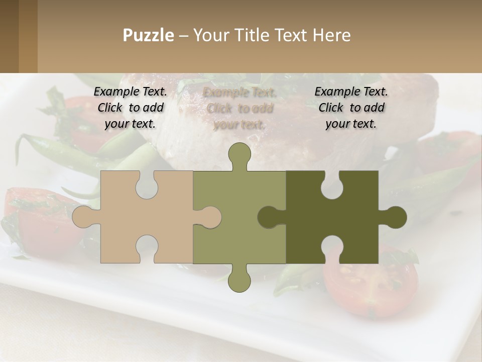 A White Plate Topped With Meat And Veggies PowerPoint Template