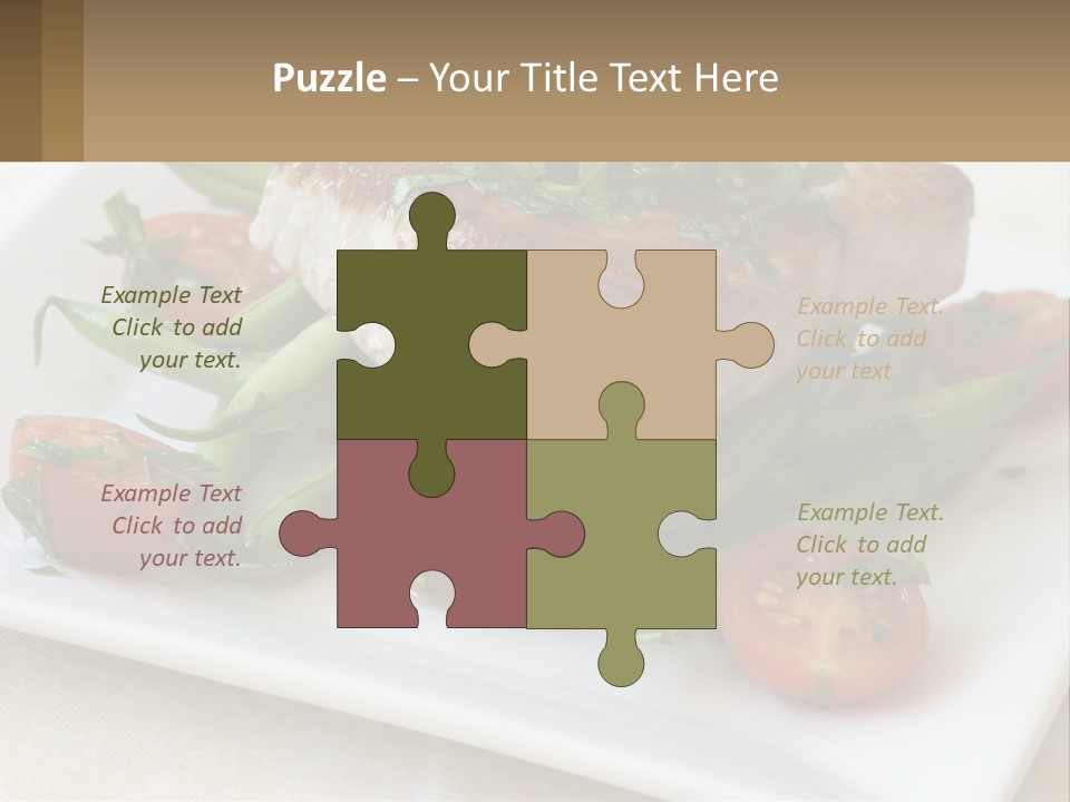 A White Plate Topped With Meat And Veggies PowerPoint Template