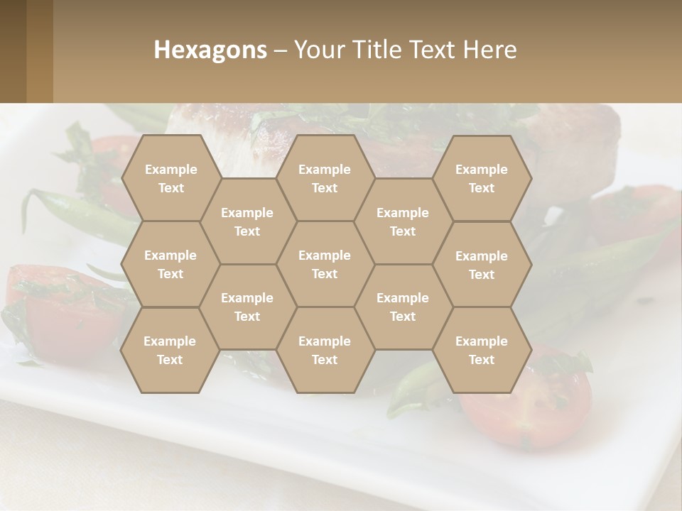 A White Plate Topped With Meat And Veggies PowerPoint Template