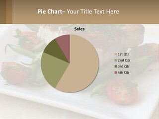 A White Plate Topped With Meat And Veggies PowerPoint Template