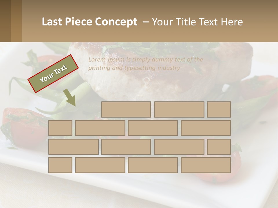 A White Plate Topped With Meat And Veggies PowerPoint Template