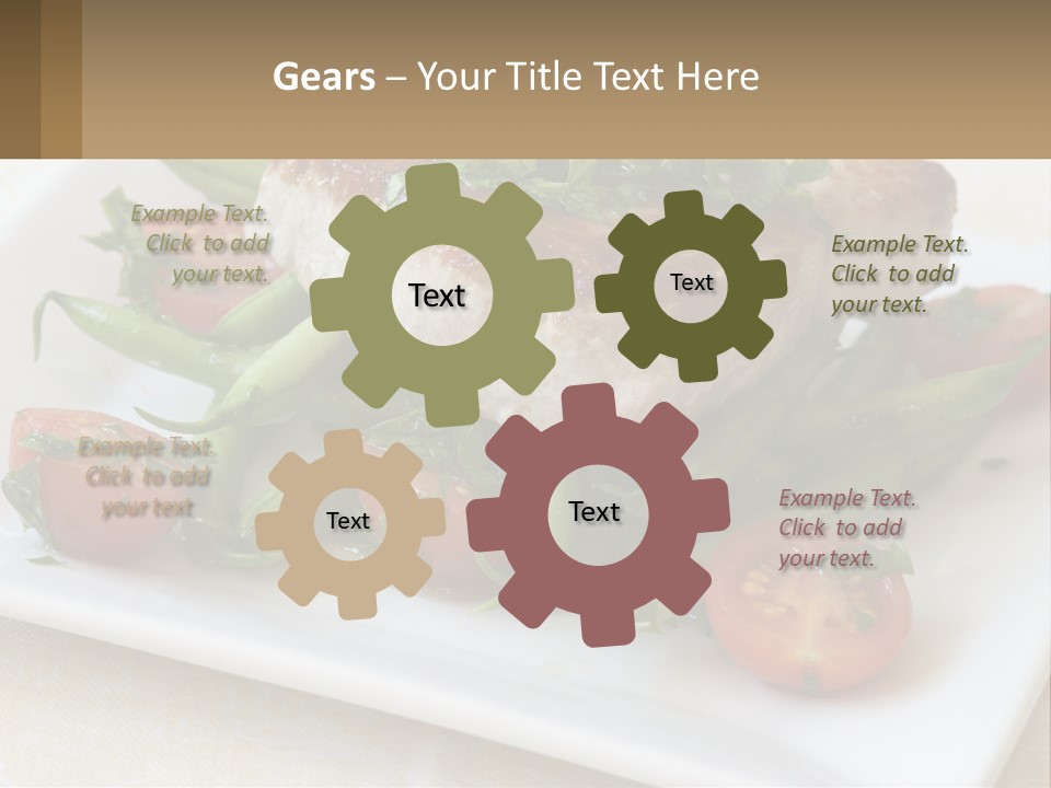 A White Plate Topped With Meat And Veggies PowerPoint Template