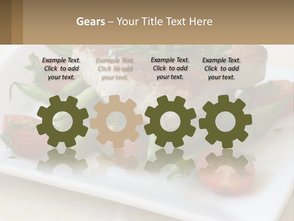 A White Plate Topped With Meat And Veggies PowerPoint Template