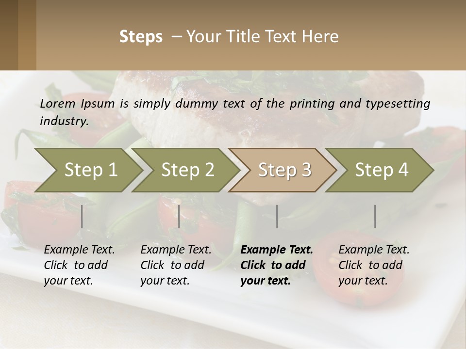 A White Plate Topped With Meat And Veggies PowerPoint Template