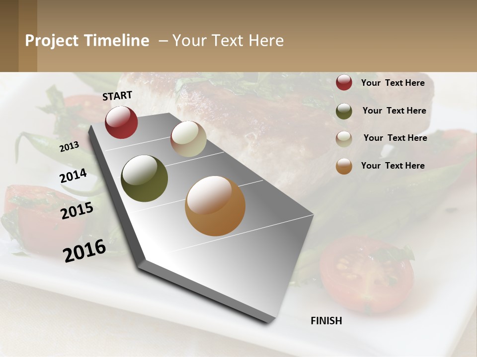 A White Plate Topped With Meat And Veggies PowerPoint Template