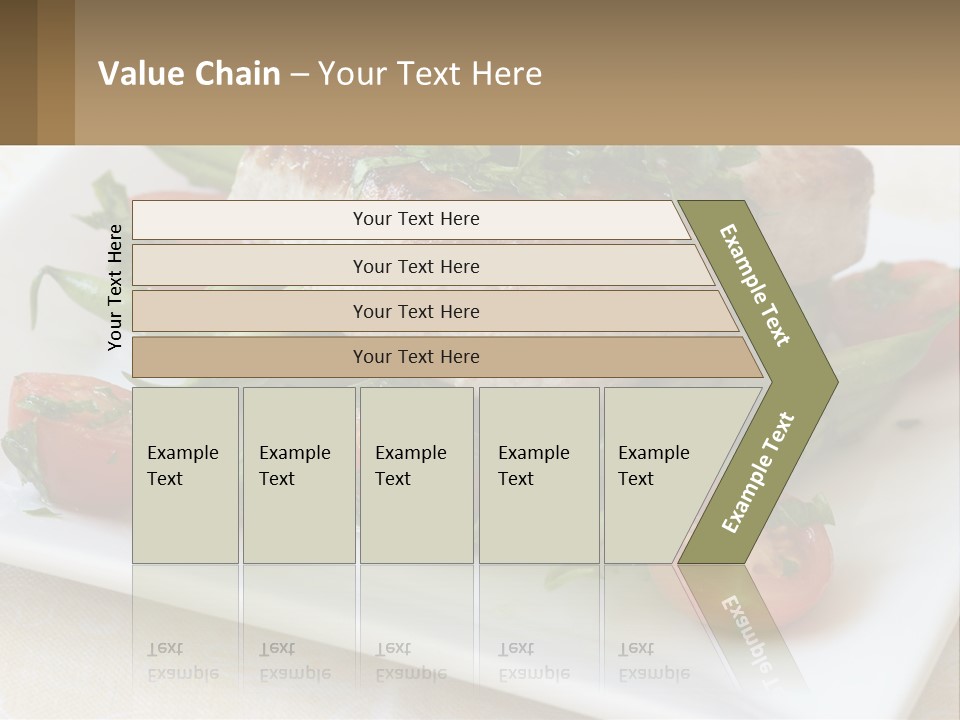 A White Plate Topped With Meat And Veggies PowerPoint Template