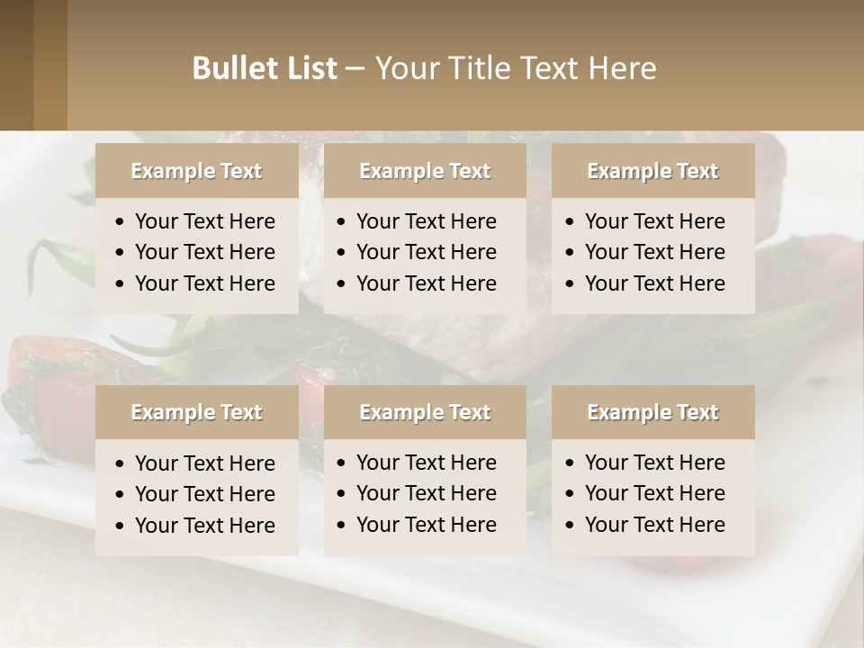 A White Plate Topped With Meat And Veggies PowerPoint Template