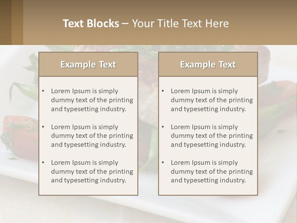 A White Plate Topped With Meat And Veggies PowerPoint Template