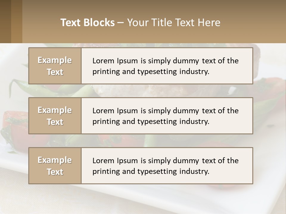 A White Plate Topped With Meat And Veggies PowerPoint Template