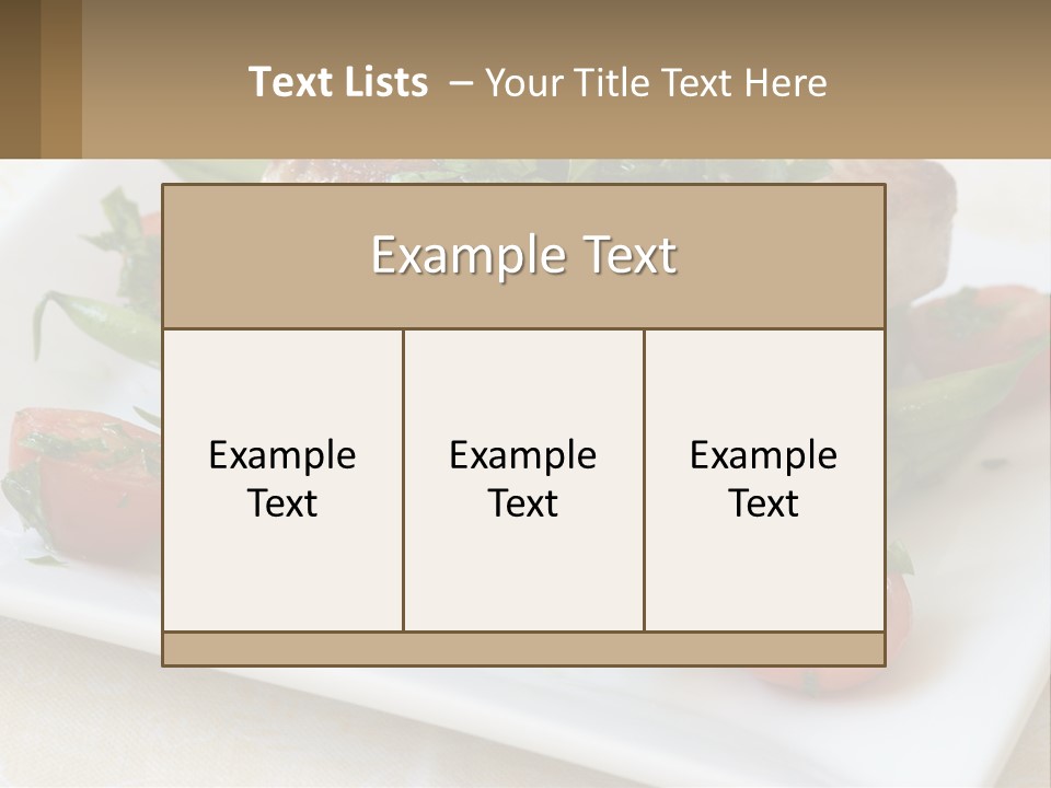 A White Plate Topped With Meat And Veggies PowerPoint Template