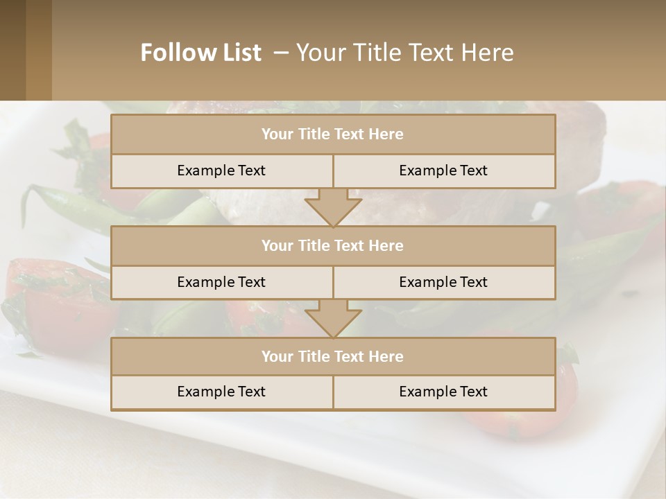 A White Plate Topped With Meat And Veggies PowerPoint Template