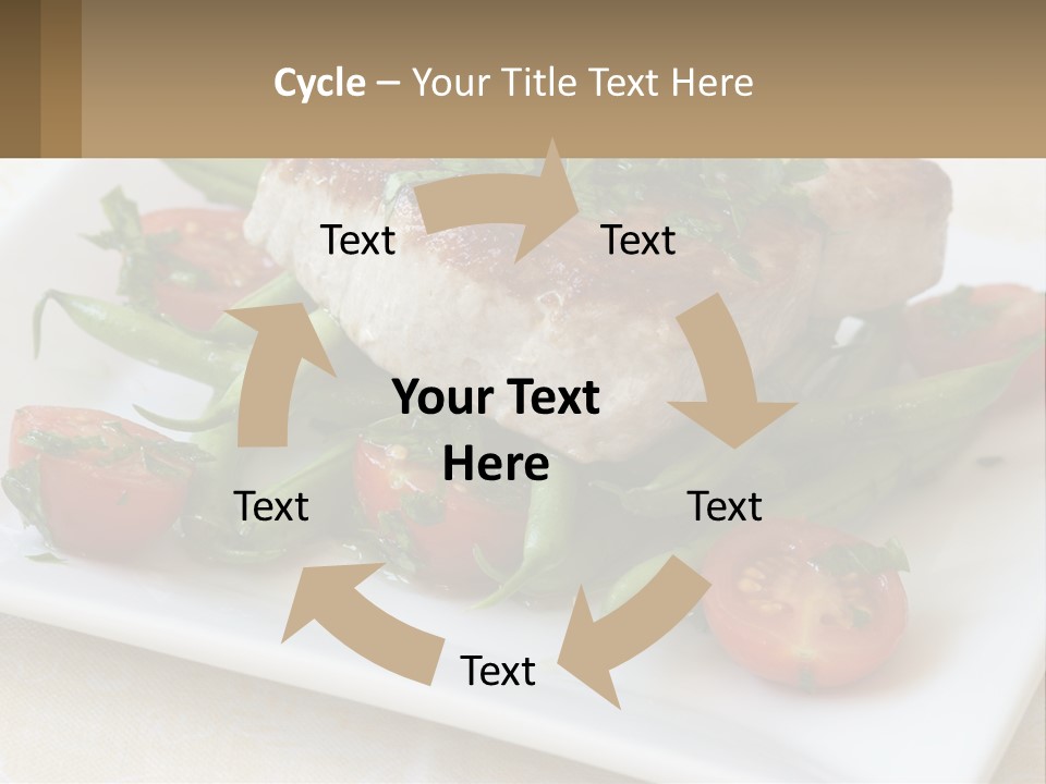 A White Plate Topped With Meat And Veggies PowerPoint Template